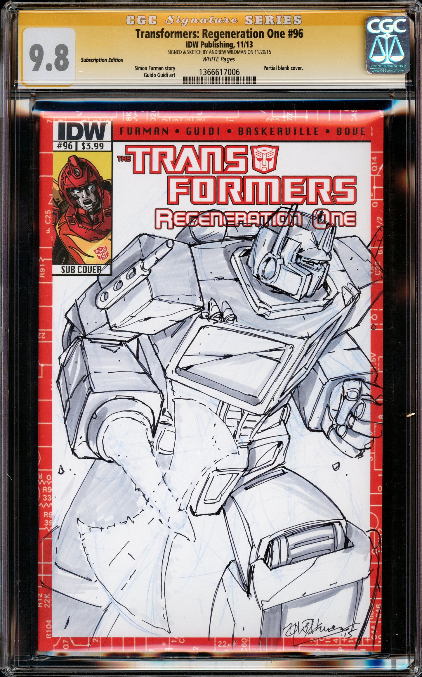 Set of CGC 9.8 Sketch Covers Optimus and Megatron by Legendary Artist Andrew Wildman