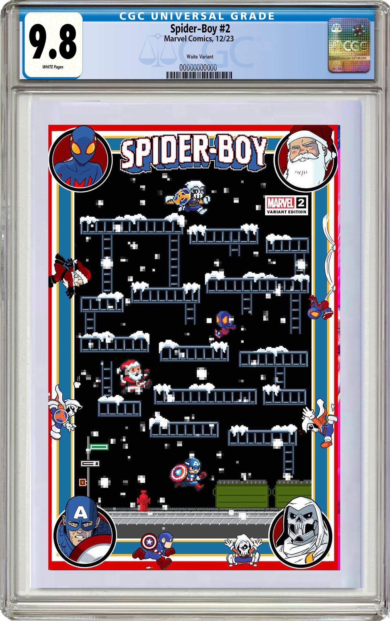 CGC 9.8 SPIDER-BOY #2 MATTHEW WAITE 8-BIT CHRISTMAS GAMING EDITION