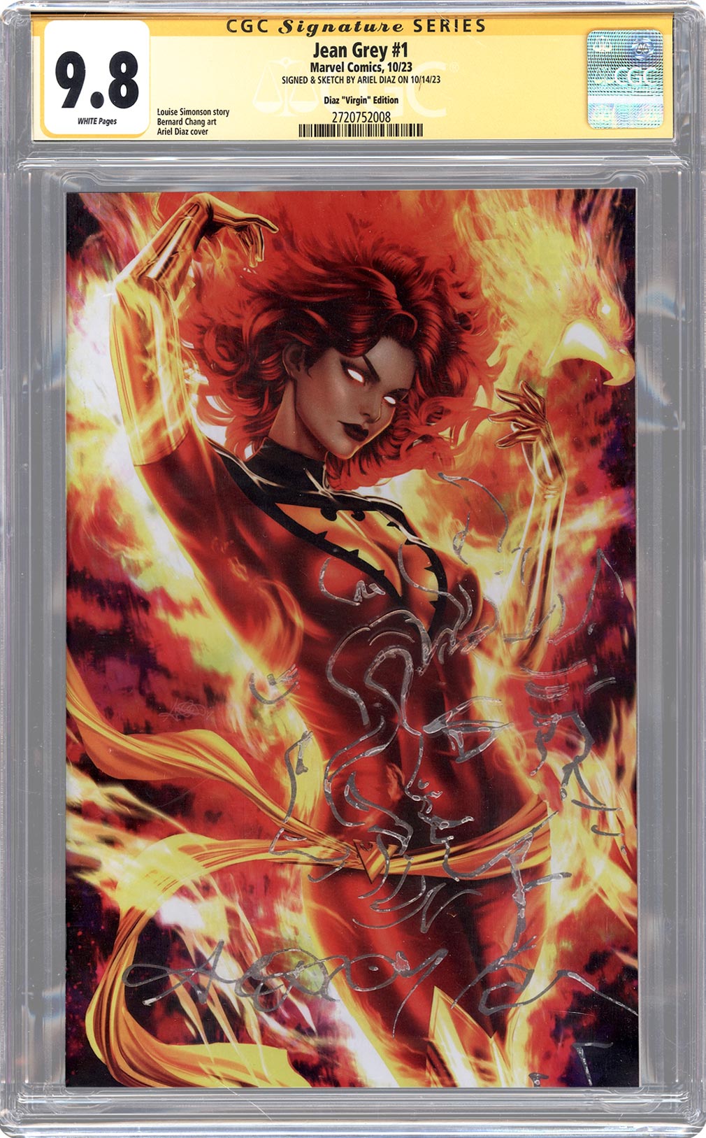 Jean Grey #1 CGC SS 9.8 Signed/Sketched by Ariel Diaz Phoenix | Slab of The Day – March 18