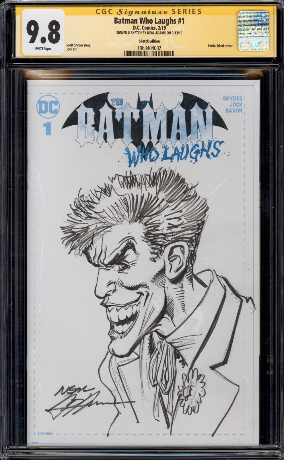 Neal Adams Batman Who Laughs CGC SS 9.8 Joker Sketch