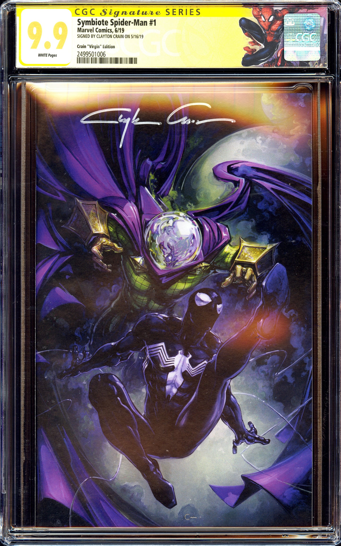 Symbiote Spider-Man #1 - CGC 9.9 SS Virgin - Clayton Crain