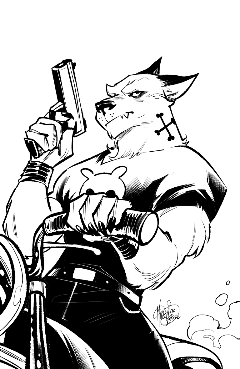 Good Boy Vol 3 #1 Ashcan - NYCC Exclusive B&W Virgin Sketch Cover - Mirka Andolfo