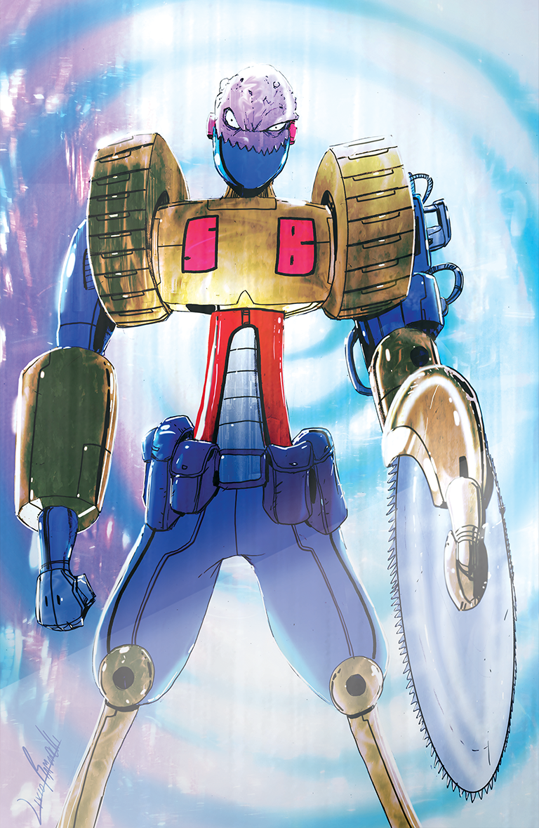 Okratron: Wrath of Saw-Bot #1 - NYCC Exclusive Electricity Metal Variant - Livio Ramondelli