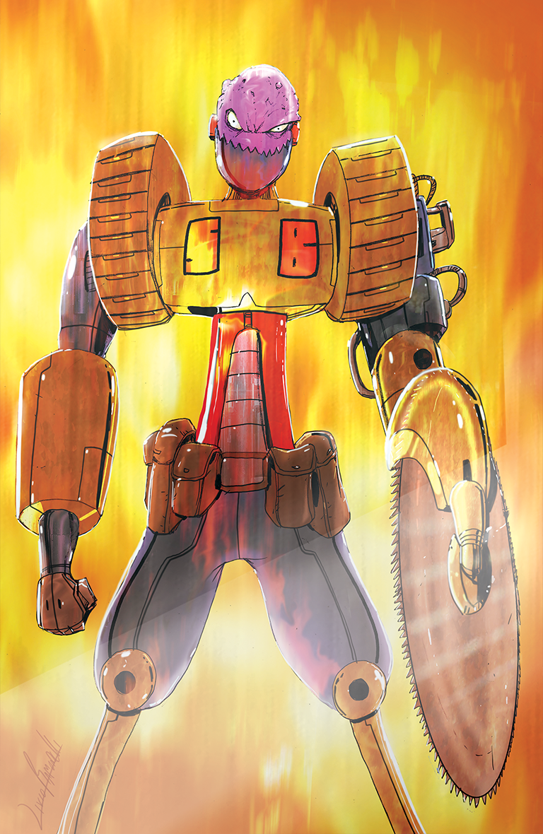 Okratron: Wrath of Saw-Bot #1 - NYCC Exclusive Fire Metal Variant - Livio Ramondelli