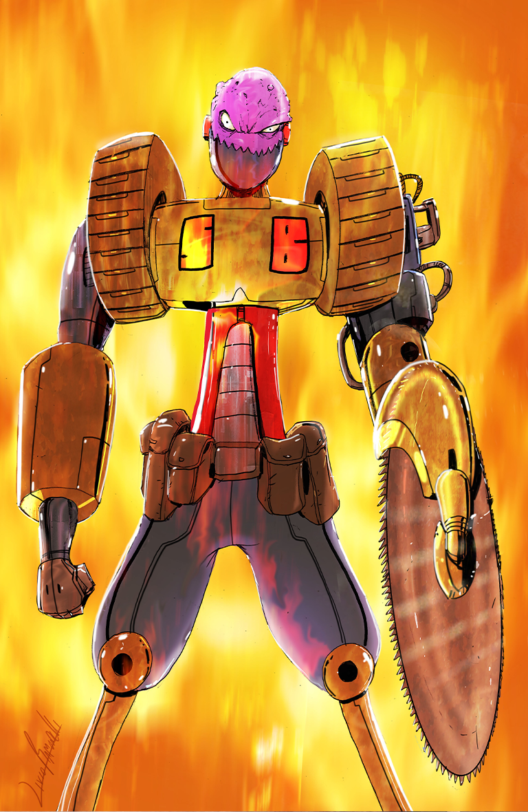 Okratron: Wrath of Saw-Bot #1 - NYCC Exclusive Virgin Fire Variant - Livio Ramondelli