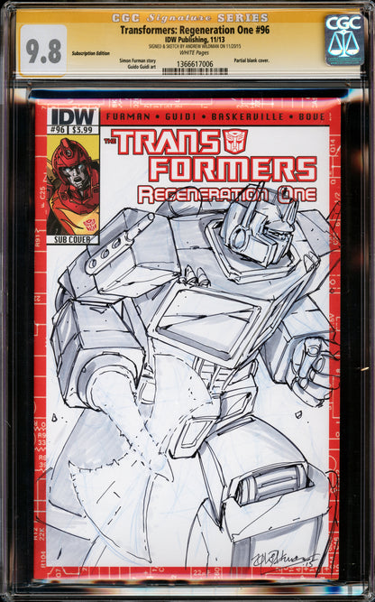 Set of CGC 9.8 Sketch Covers Optimus and Megatron by Legendary Artist Andrew Wildman