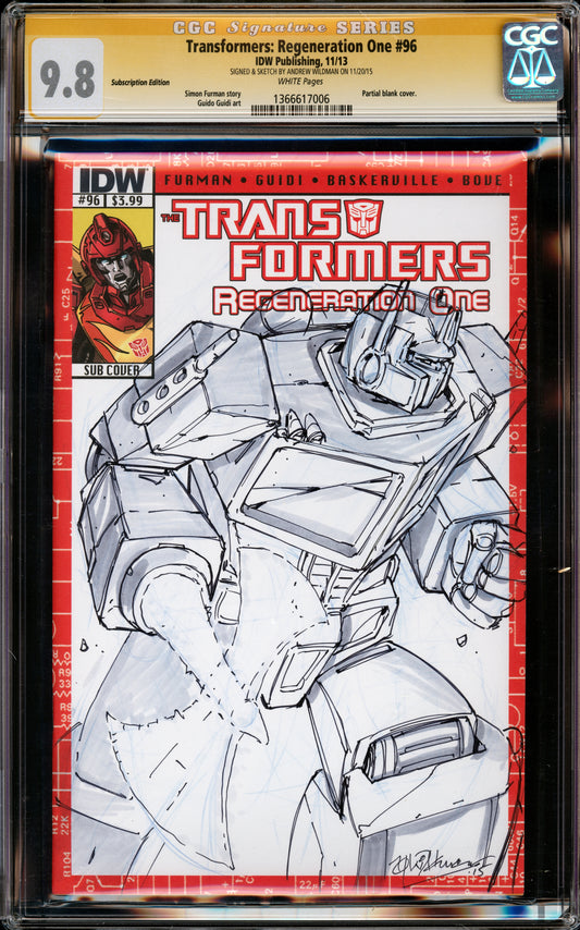 Set of CGC 9.8 Sketch Covers Optimus and Megatron by Legendary Artist Andrew Wildman