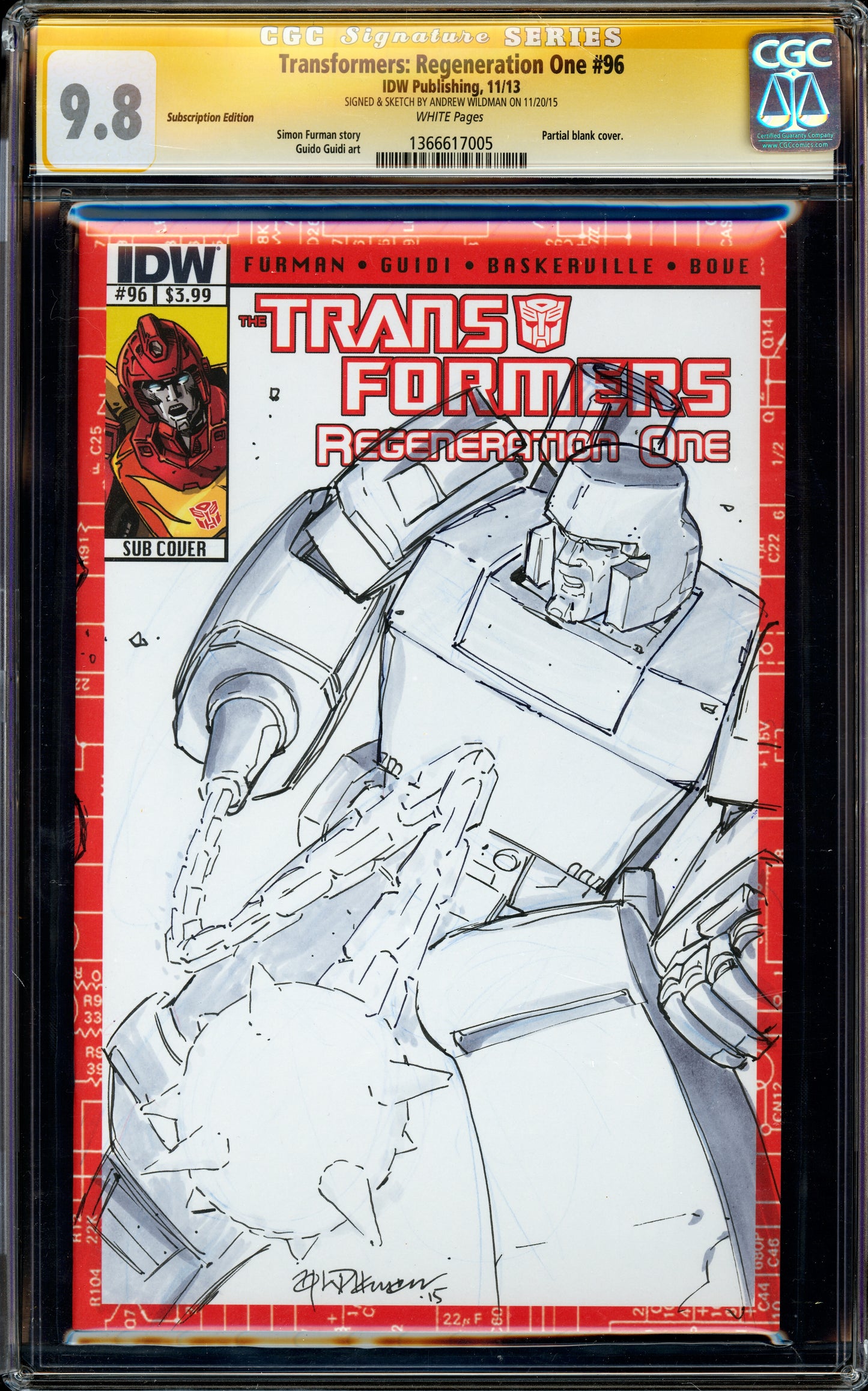 Set of CGC 9.8 Sketch Covers Optimus and Megatron by Legendary Artist Andrew Wildman