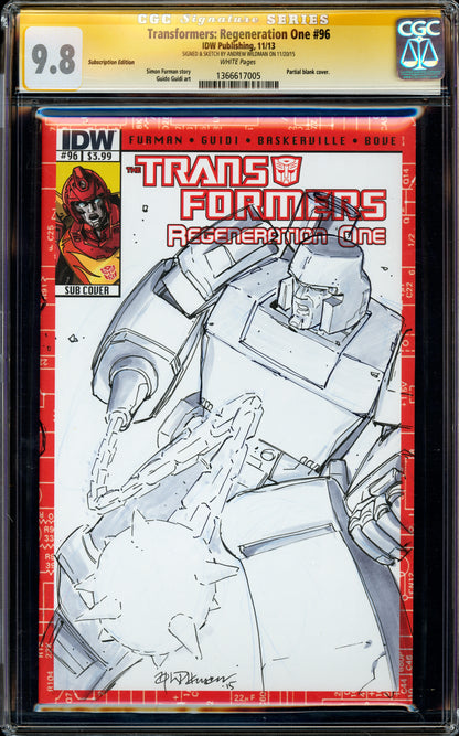 Set of CGC 9.8 Sketch Covers Optimus and Megatron by Legendary Artist Andrew Wildman