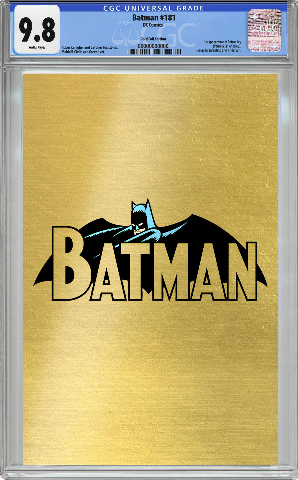 Batman #181 CGC 9.8 Logo Variant GOLD FOIL Edition