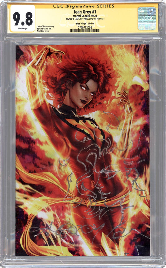 Jean Grey #1 CGC SS 9.8 Signed/Sketched by Ariel Diaz Phoenix | Slab of The Day –  March 18