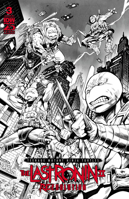 Teenage Mutant Ninja Turtles: The Last Ronin II #2 - Re-Evolution #3 1:75 Esau & Isaac Escorza Black & White Variant