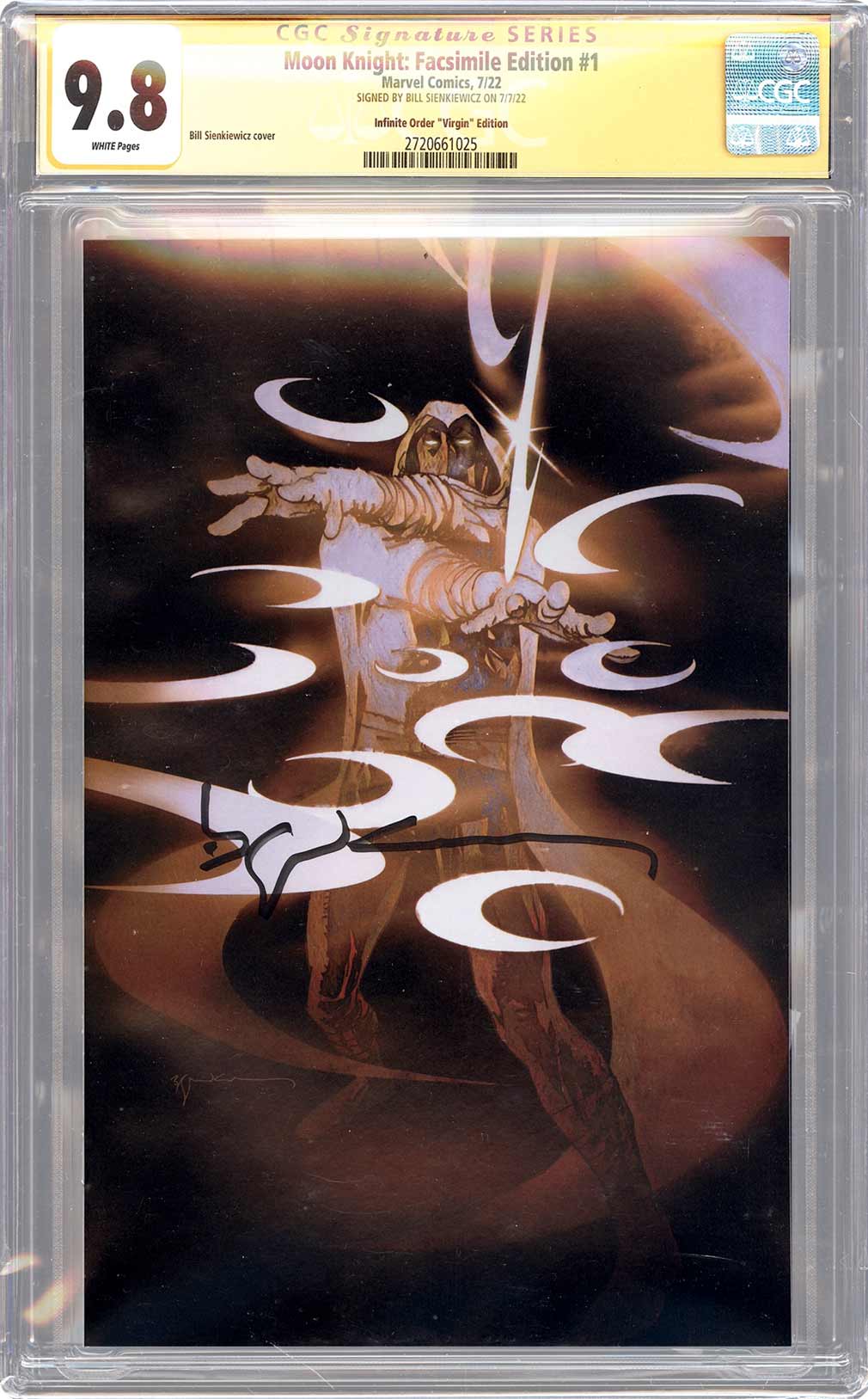 Moon Knight #1 Facsimile CGC SS 9.8 Signed by Bill Sienkiewicz