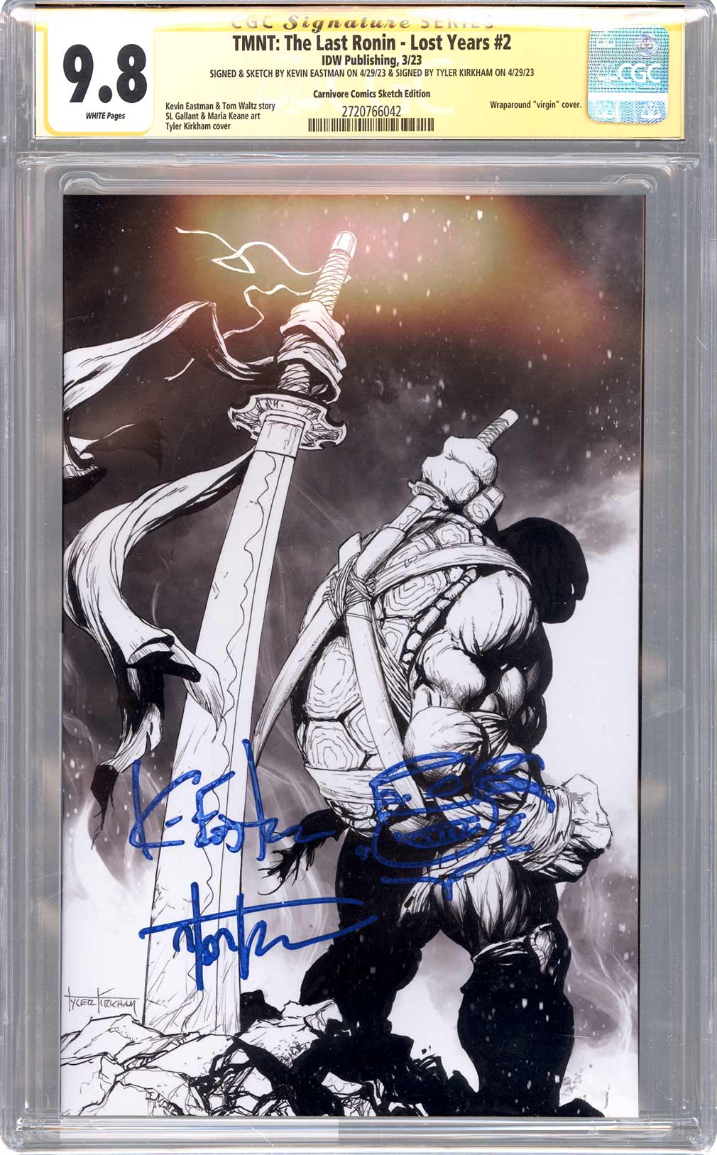 TMNT: The Last Ronin - Lost Years #2 (B&W Virgin Variant) CGC SS 9.8 - Kirkham & Eastman | Slab of The Day – Jan 30
