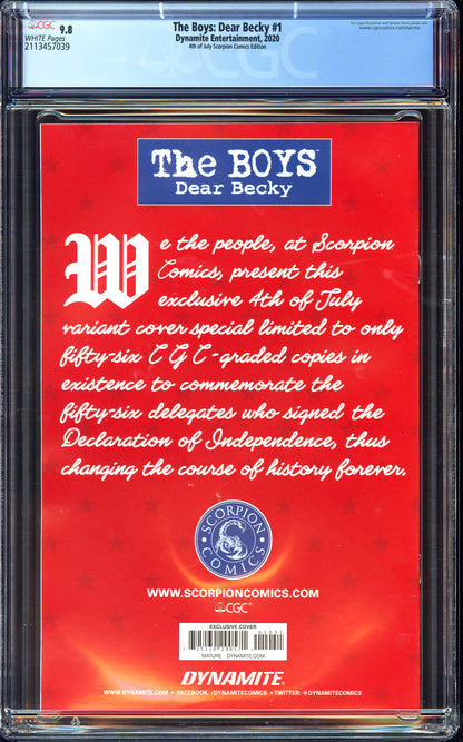 The Boys Dear Becky #1 - CGC 9.8 - Rafael Grassetti