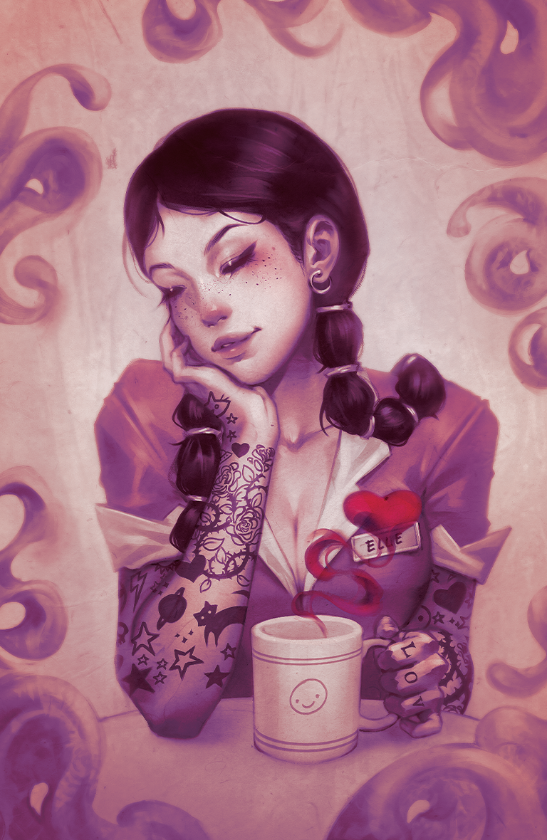 Caffeinated Hearts - Chromium Vintage Virgin Variant - Osh Red