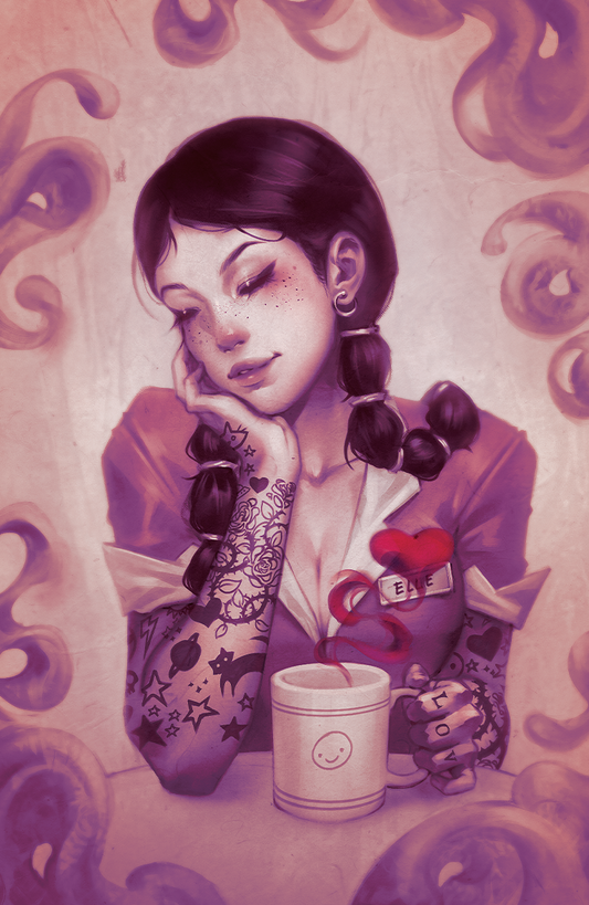 Caffeinated Hearts - Chromium Vintage Virgin Variant - Osh Red
